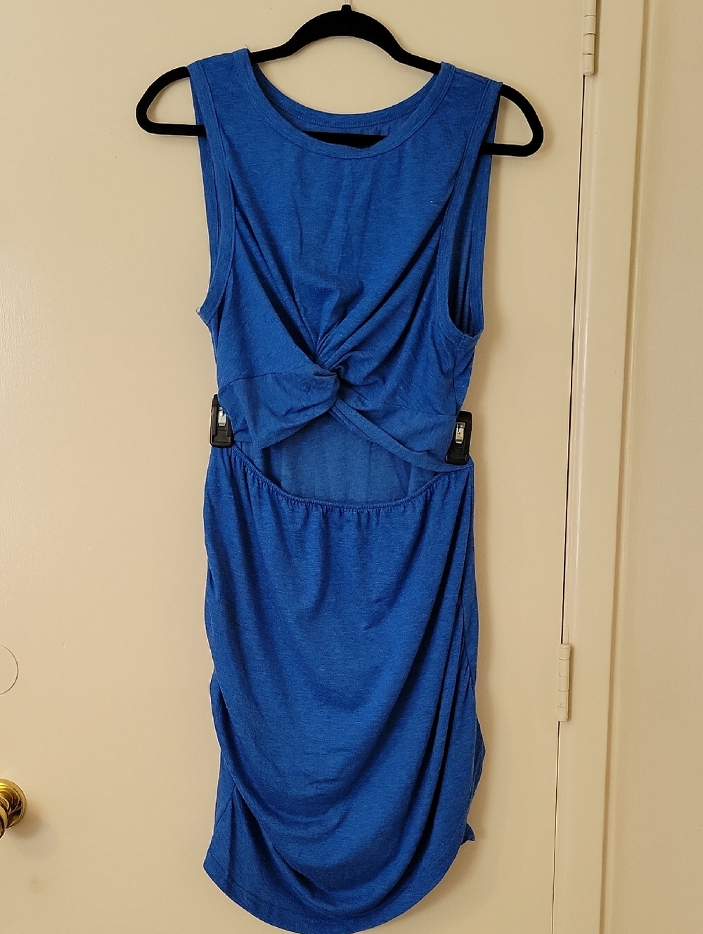 Blue Sleeveless Knot-Front Cut Out Casual Dress
